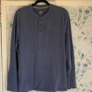 St. John's Bay Long Sleeve Blue Henley Shirt like new